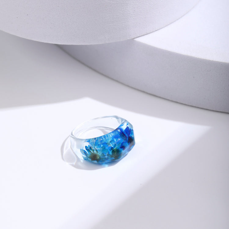 Fashion Popular Resin Dried Flower Ring