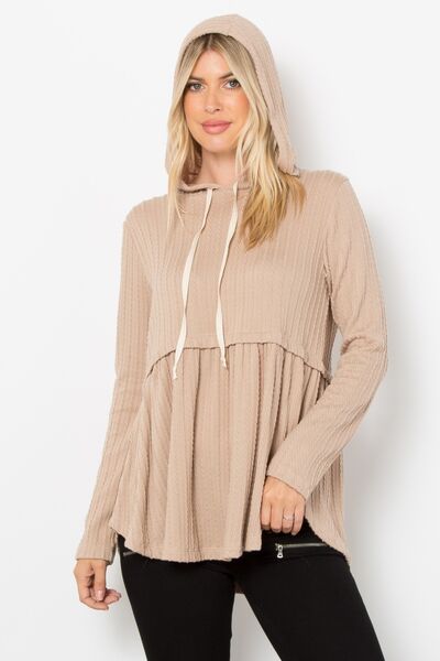 Peplum knit hoodie