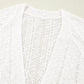 White Plus Size Eyelet Knit Open Front Cardigan