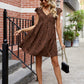 Animal Print V-Neck Cap Sleeve Mini Dress