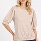 Puff sleeve knit top