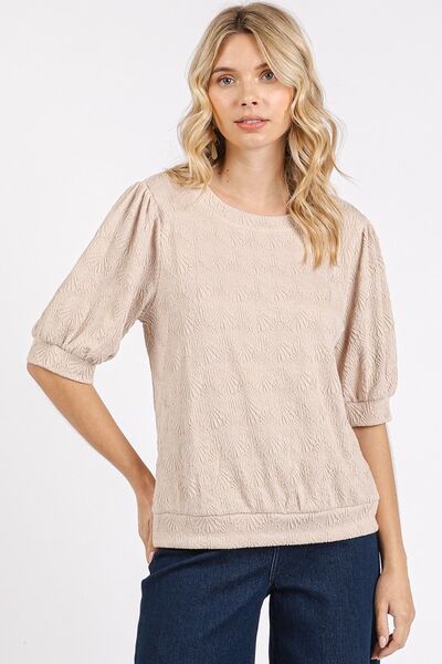 Puff sleeve knit top