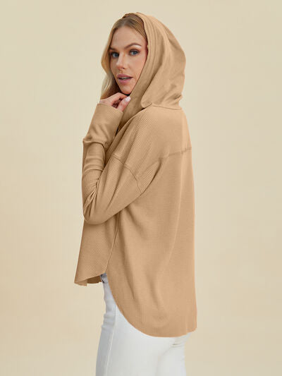 Soft stretchy pullover hoodie