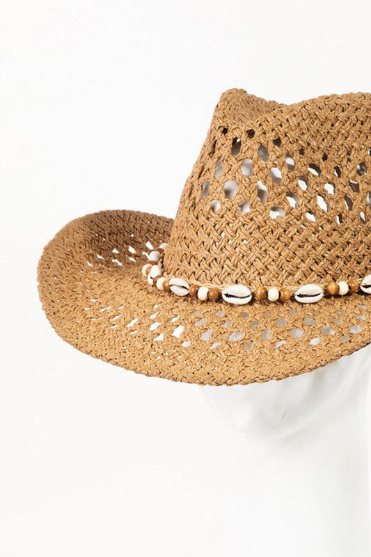 Fame Cowrie Shell Beaded String Straw Hat - Rebel K Collective