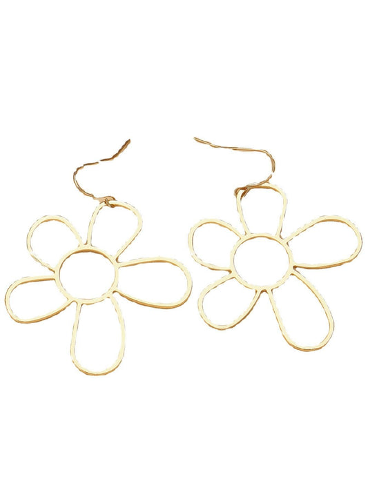 Fashionable Simple Metal Hollow Flowers Thin Earrings - Rebel K Collective