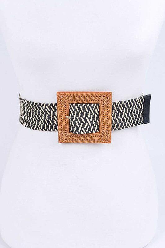 Faux Bamboo Buckle Stretch Belt - Rebel K Collective