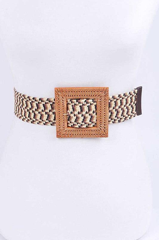 Faux Bamboo Buckle Stretch Belt - Rebel K Collective