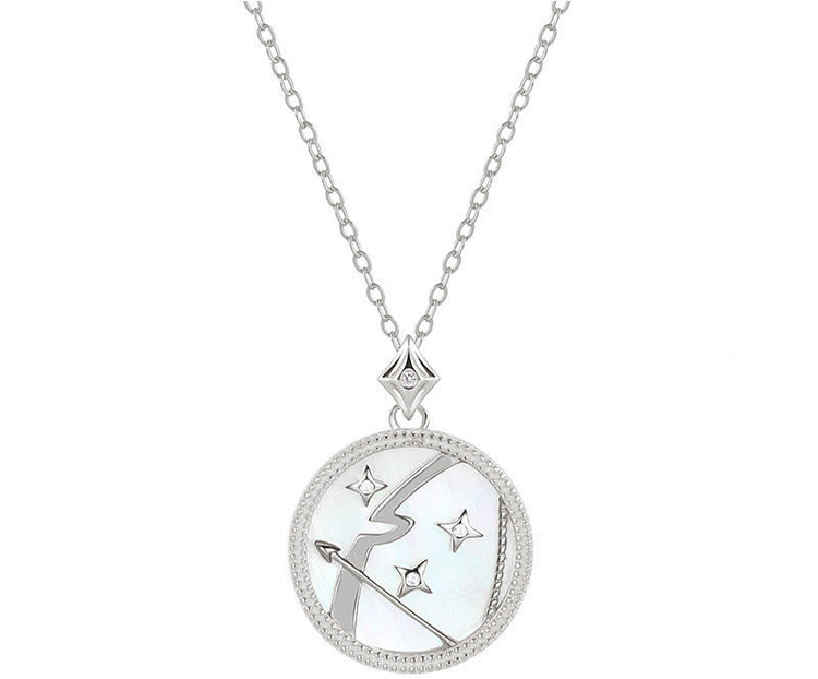 Sterling Silver Zodiac White Shell Necklace