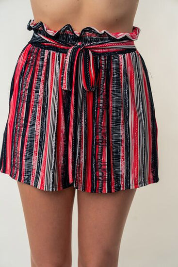 High waisted striped shorts