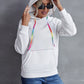 Contrast Stitching Drawstring Raglan Sleeve Hoodie