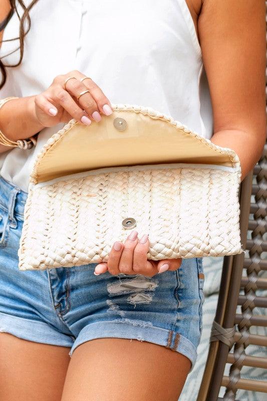 Fold Over Straw Clutch - Rebel K Collective