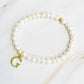 Freshwater Pearl Initial Charm Bracelet - Rebel K Collective