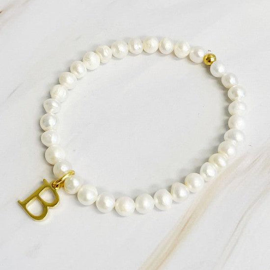 Freshwater Pearl Initial Charm Bracelet - Rebel K Collective