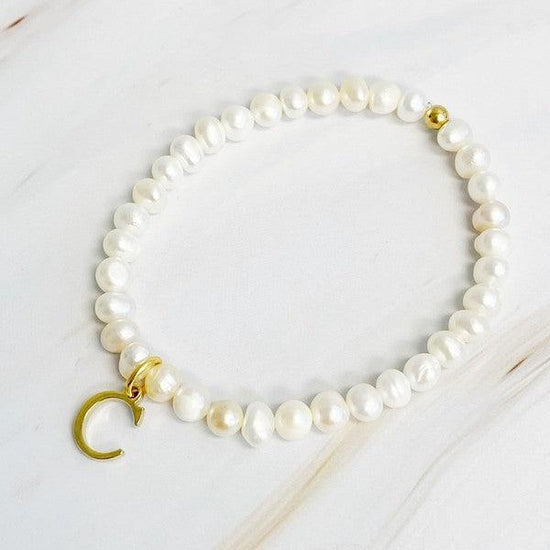 Freshwater Pearl Initial Charm Bracelet - Rebel K Collective