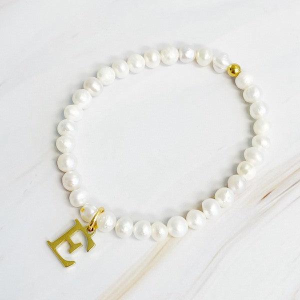 Freshwater Pearl Initial Charm Bracelet - Rebel K Collective