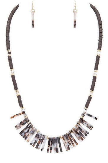 Fringe Bar Mix Beads Necklace Set - Rebel K Collective