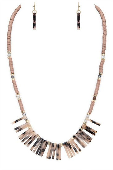 Fringe Bar Mix Beads Necklace Set - Rebel K Collective