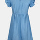 Full Size Ruffled Round Neck Cap Sleeve Denim Dress - Rebel K Collective