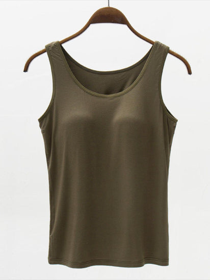 Full Size Wide Strap Modal Tank with Bra - Rebel K Collective