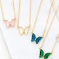 GEM STONE BUTTERFLY PENDANT NECKLACE - Rebel K Collective