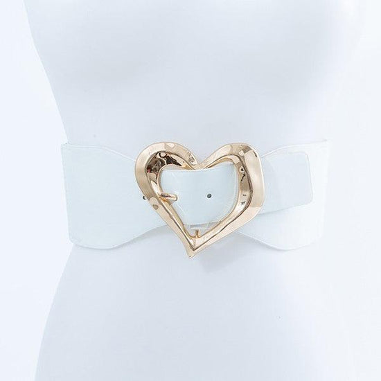 GOLD HEART SHAPED BUCKLE FASHION BELT - Rebel K Collective