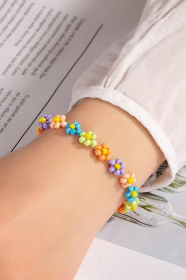 Hand crafted flower seed bead bracelet - Rebel K Collective