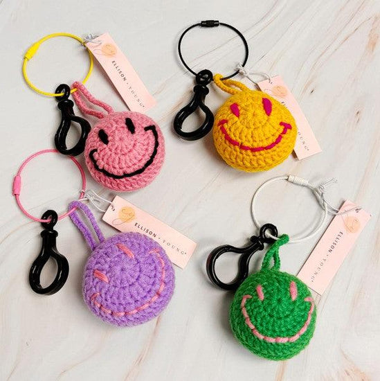 Happy Face Puffy Ball Key Ring - Rebel K Collective