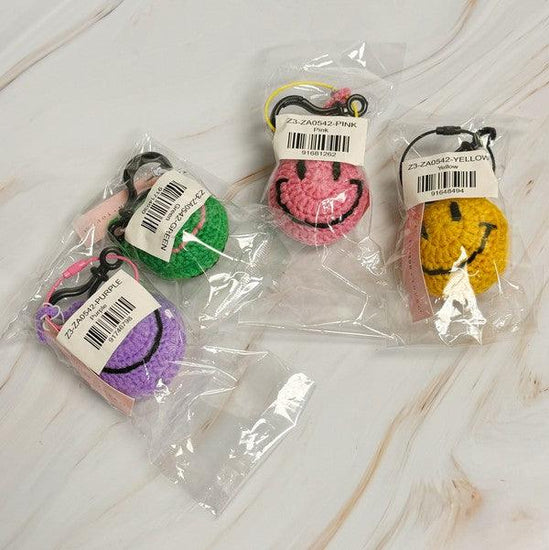 Happy Face Puffy Ball Key Ring - Rebel K Collective