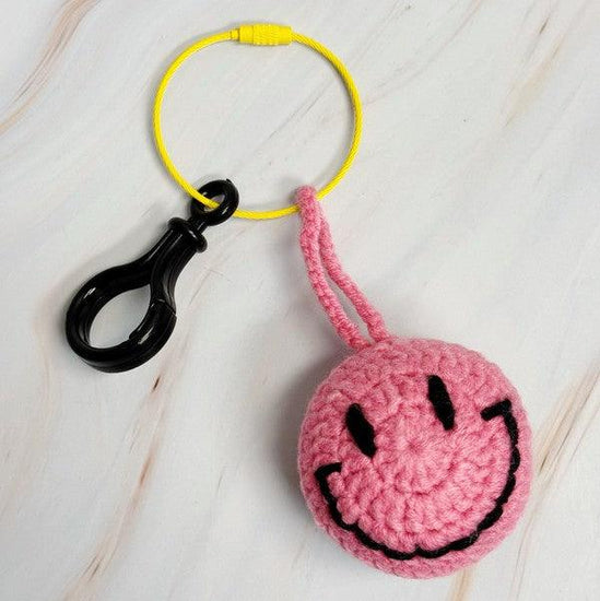 Happy Face Puffy Ball Key Ring - Rebel K Collective