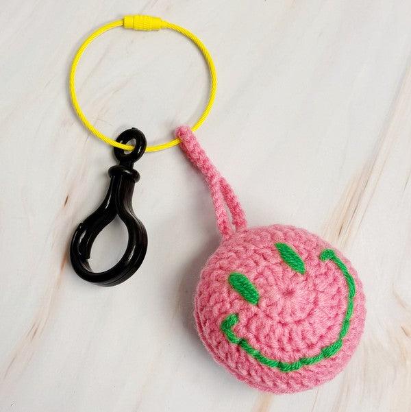 Happy Face Puffy Ball Key Ring - Rebel K Collective