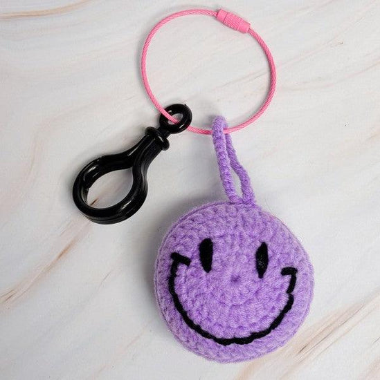 Happy Face Puffy Ball Key Ring - Rebel K Collective