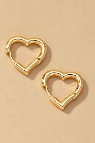 Heart shape hinged huggie hoop earrings - Rebel K Collective