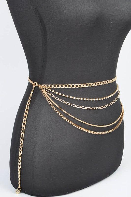 Iconic Mix Chain Rhinestone Chain Belt - Rebel K Collective