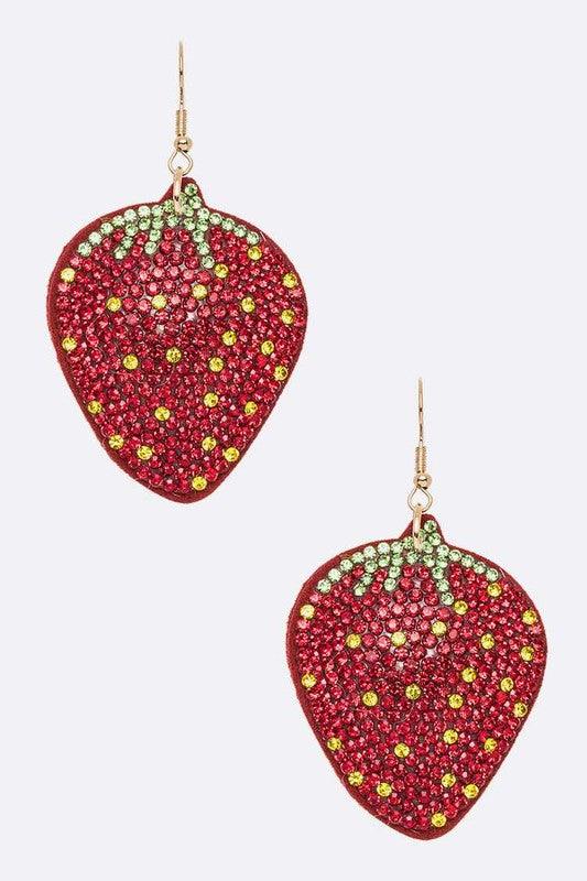 Strawberry rhinestone earrings