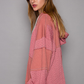 Balloon Sleeve Cut Sew Sweater Knit Top in Mauve