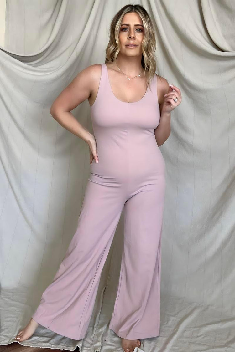 FawnFit Wide Leg Sleeveless Jumpsuit With Built-In Bra - Rebel K Collective