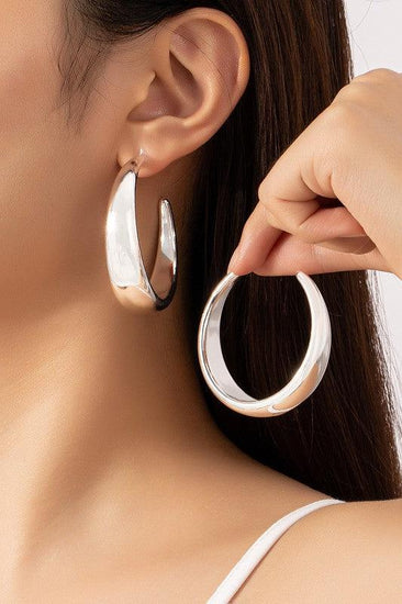 Large hollow puffy hoof earrings - Rebel K Collective