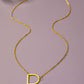 Large stainless steel initial pendant necklace - Rebel K Collective