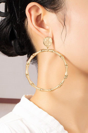 Large statement bamboo hoop earrings - Rebel K Collective