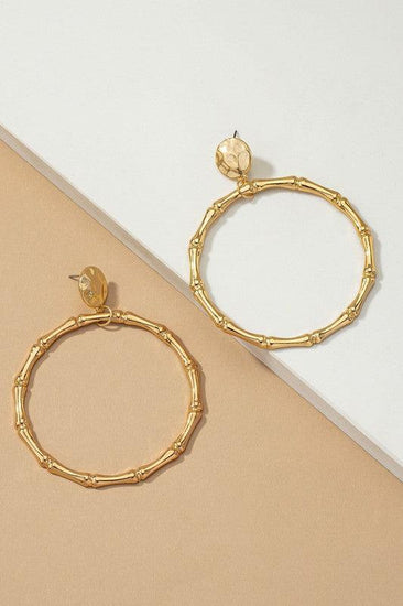 Large statement bamboo hoop earrings - Rebel K Collective