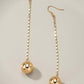 Long chain with dangling ball drop earrings - Rebel K Collective