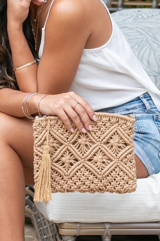 Macrame Tassel Clutch - Rebel K Collective