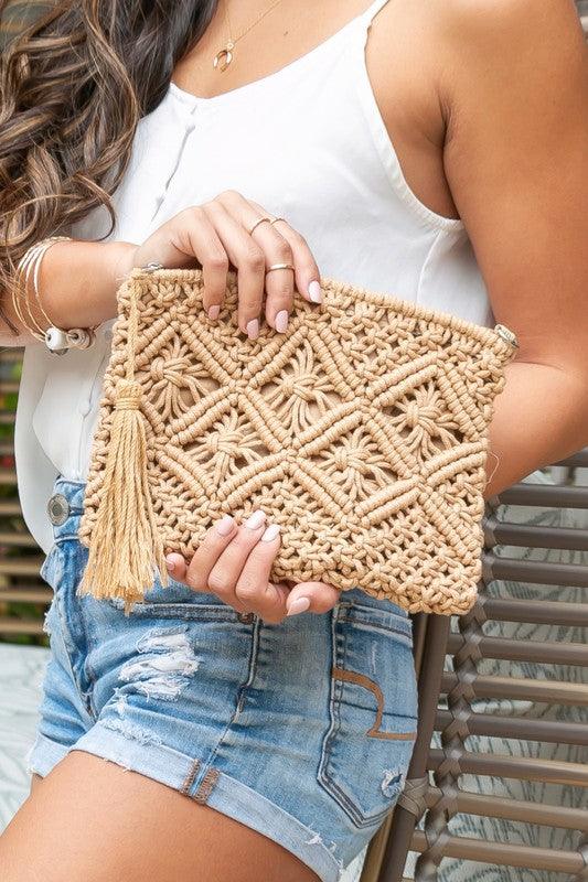 Macrame Tassel Clutch - Rebel K Collective