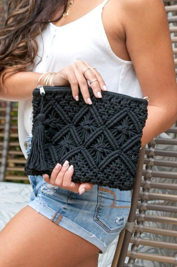 Macrame Tassel Clutch - Rebel K Collective