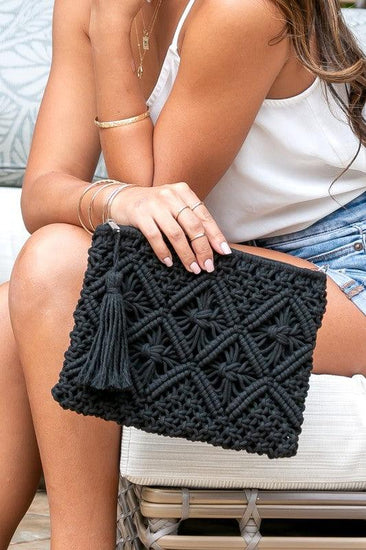 Macrame Tassel Clutch - Rebel K Collective