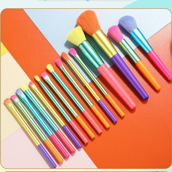 Makeup Brush Set 15 Multi-color Beauty Tools - Rebel K Collective