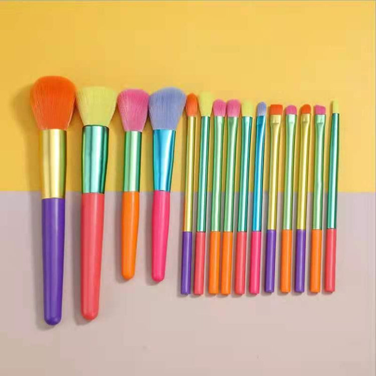 Makeup Brush Set 15 Multi-color Beauty Tools - Rebel K Collective