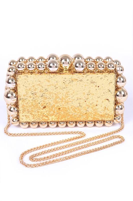 Metallic Beads Glitter Iconic Box Clutch - Rebel K Collective