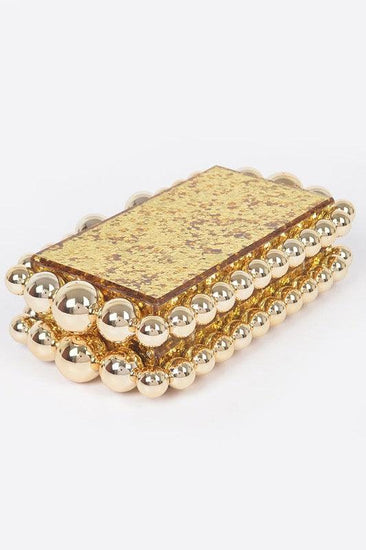 Metallic Beads Glitter Iconic Box Clutch - Rebel K Collective