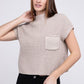 Mock Neck Short Sleeve Cropped Sweater - Rebel K Collective